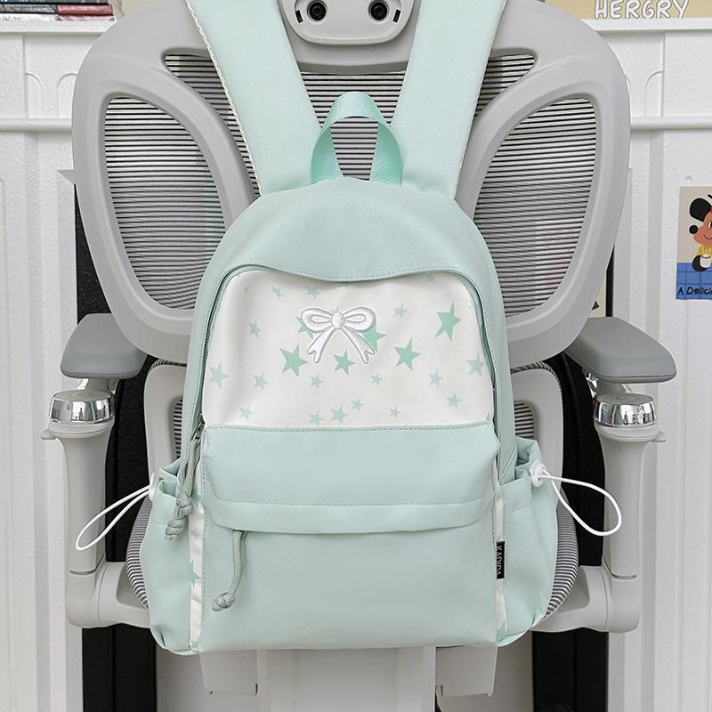 School bag, high-value Japanese-style bow backpack, fresh forest-style student backpack, lightweight backpack for women, lightweight backpack