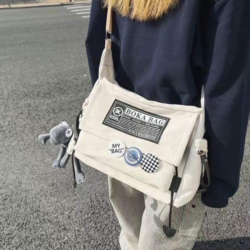Harajuku dark tooling wind messenger bag female street large capacity mailman bag male