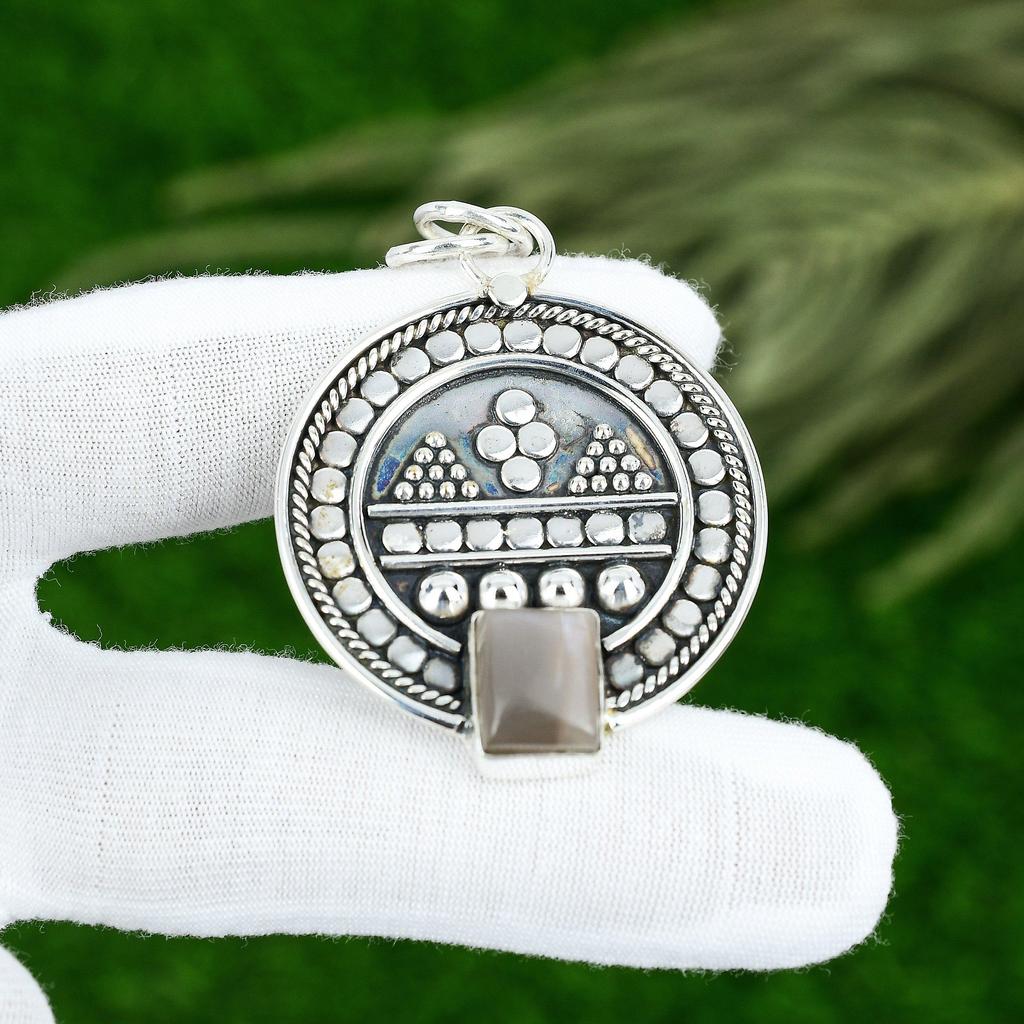 Memorial Day Sale 925 Sterling Silver Black Mother Of Pearl Gemstone New Pendant