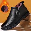 Fashion Brand Genuine Leather Men Winter Snow Boots Waterproof Warm Wool Casual Work Shoes Outdoor Super Warm Wear-Resistant Men's Boots
