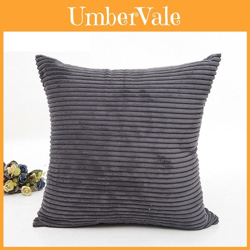 Premium Quality Striped Corduroy Cushion Cover For Sofa In Vibrant Colors