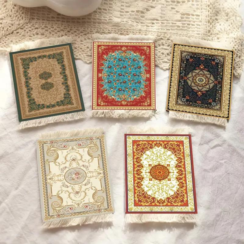 1PC Teppich Muster Tisch Decor Handwerk Fringe Pad Retro Mini Persische Gewebt Teppich Matte Mousepad Büro Arabisch