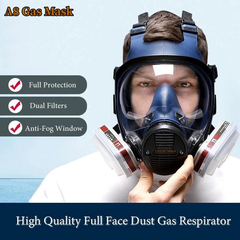 Chemical respirator high quality new gas mask A8 anti-pollution full face mask respirator silicone full face mask filter