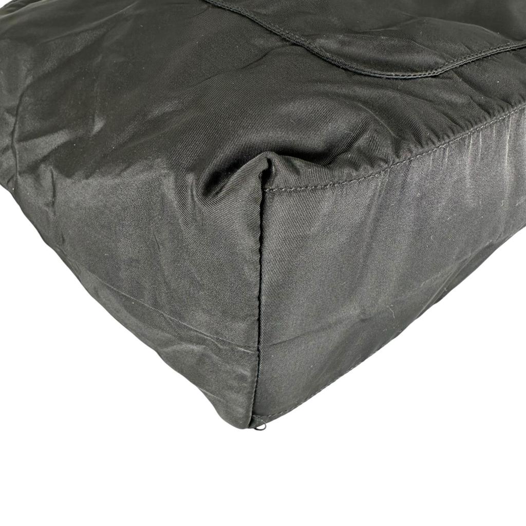 PRADA Triangular logo Tote Bag black Women used