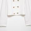 2026 Fall Womens Gold Double-Breasted Stand Collar Jacket Casual Loose Long Sleeve Top