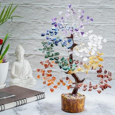 Sette chakra, pietre preziose curative naturali, cristallo, bonsai, albero dei soldi della fortuna, per buona fortuna, ricchezza, prosperità, decorazione per casa e ufficio, regalo ideale, filo da 300 perline