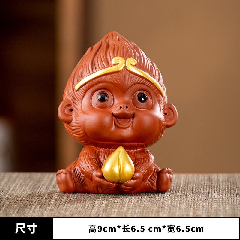 

Small Cute Sun Wukong Purple Clay Tea Pet Ornament Can Cultivate Kung Fu Tea Set Desktop Decoration Crafts