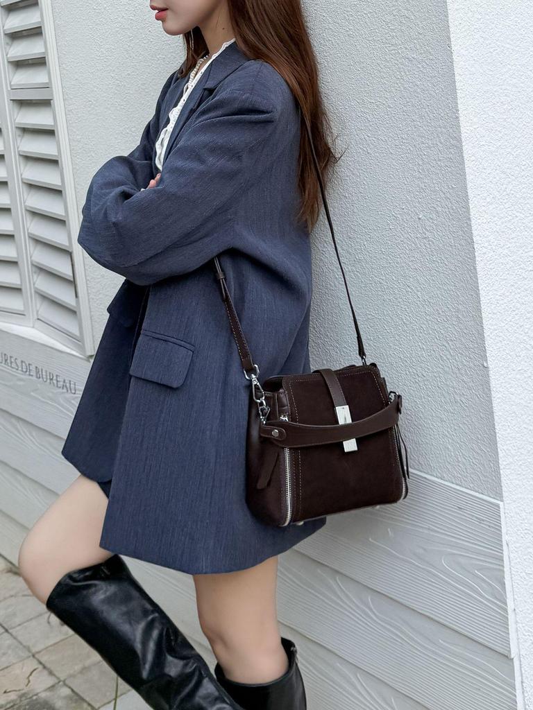 Women's Frosted Cowhide Handbag - 2025 Autumn/Winter Casual Versatile Large Capacity Shoulder & Crossbody Bag
