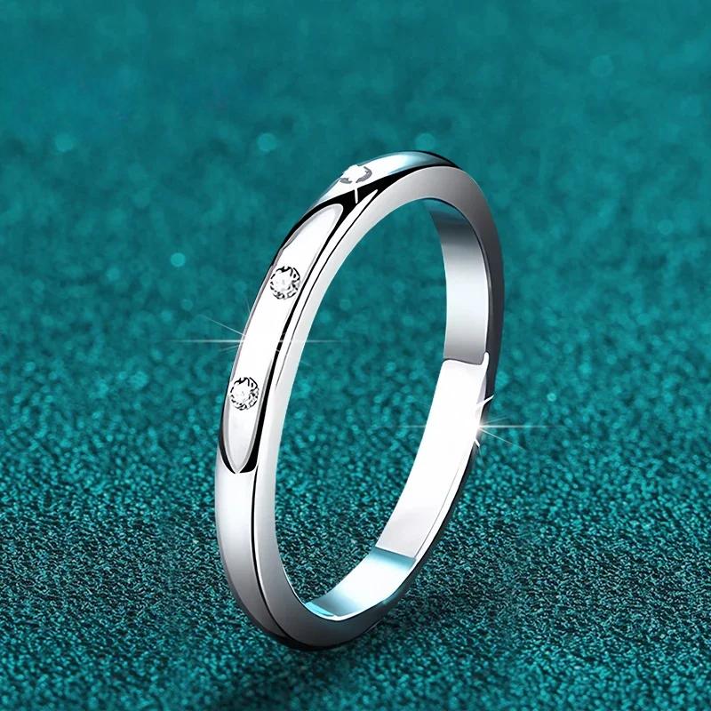 NeeTim Moissanite Ring for Women S925 Solid Silver with White Gold Plated Diamond Wedding Bridal Band Luxury Jewelry Gift