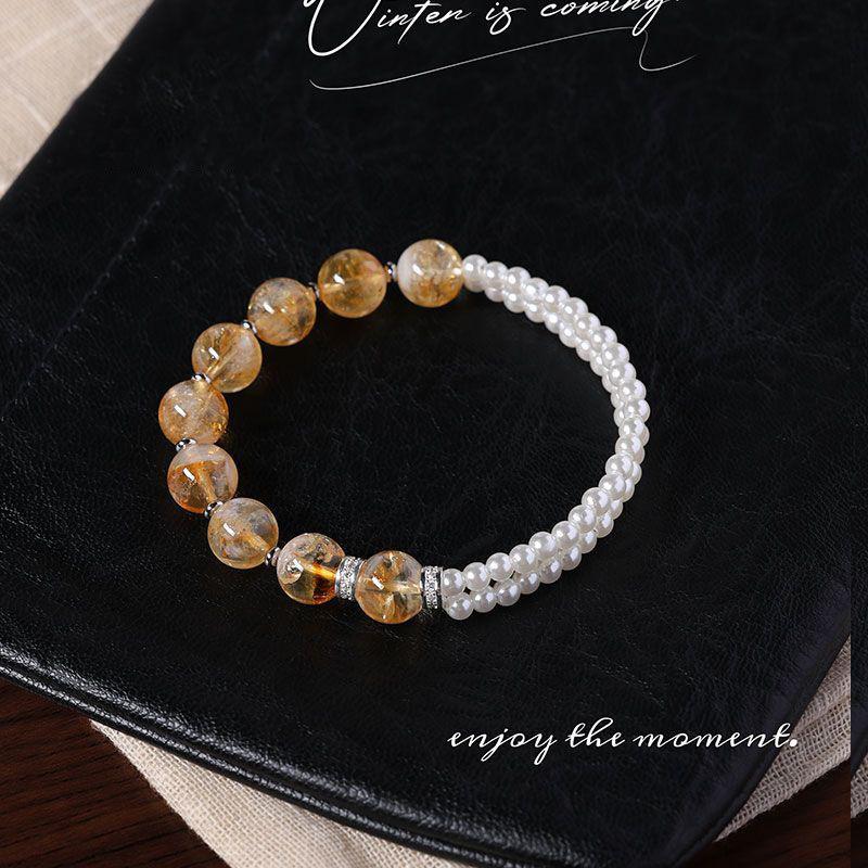 Beliebtes Hellblaues Kristallarmband, Leichter Luxus, Hochwertiges Gefühl, Exquisites Perlenarmband für Damen, Nischen-Vielseitiger Stil