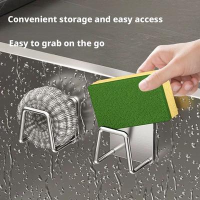 Kitchen Sponge Rack Sink, Self-adhesive Sponge Rack Sink,stainless Steel, Used for Kitchen and Bathroom Storage Rooms