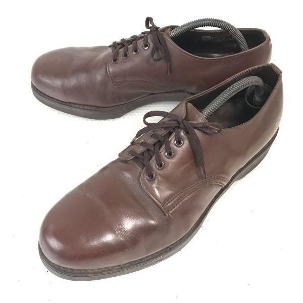 60s-70s ANSI Z41.1 Steel Toe Plain Toe Service Shoes 10EE 27.5-28cm Brown(USED)