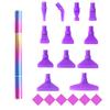 Regenbogen-Gradient Metall Diamantmalerei Stift-Set mit 12 Kunststoffspitzen und 6 Wachspads Ergonomischer Griff für 5D Diamantmalerei Strasssteine Bastelarbeiten
