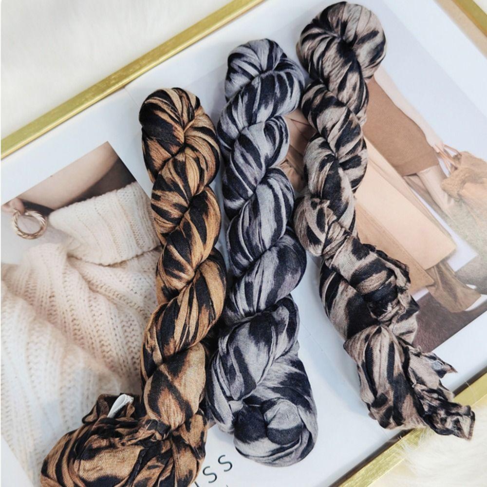Pleated Long Scarf Soft Retro Cotton Hemp Scarf Fashionable Trend Baotou Hat  Spring Summer