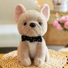 Plush Shiba Inu Toy With Green Bow Soft Stuffed Animal For Children Companion