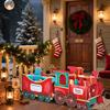 Gingerbread Christmas Train Box Holiday Decor for Mantel, Desk, Home & Party Festive Decorative Storage for Office, Living Room