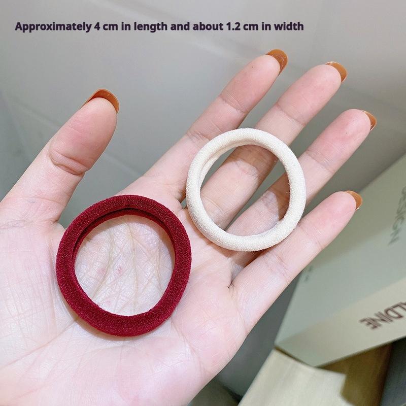 20 Peças de Elástico de Cabelo Simples Coreano Ins Elástico de Cabelo Feminino Alta Elasticidade Durável Espesso Sem Costura Anel de Cabelo