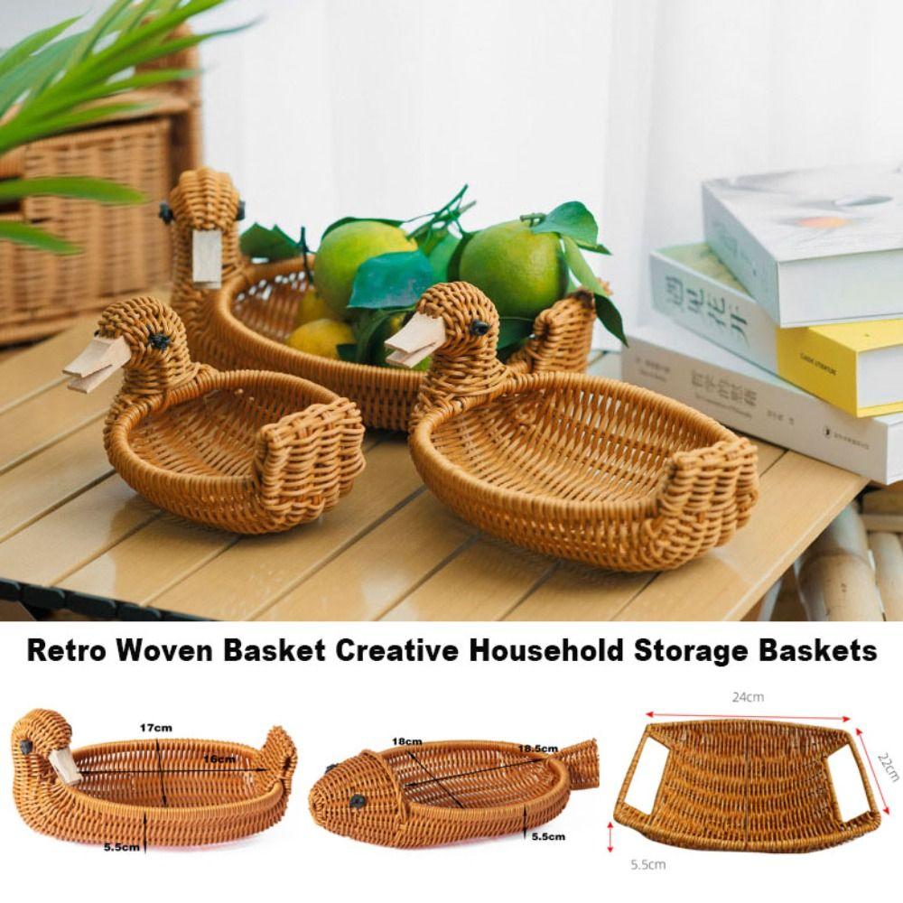 

Multipurpose Imitation Rattan Fruit Plate Restaurant Serving Tabletop Display 8