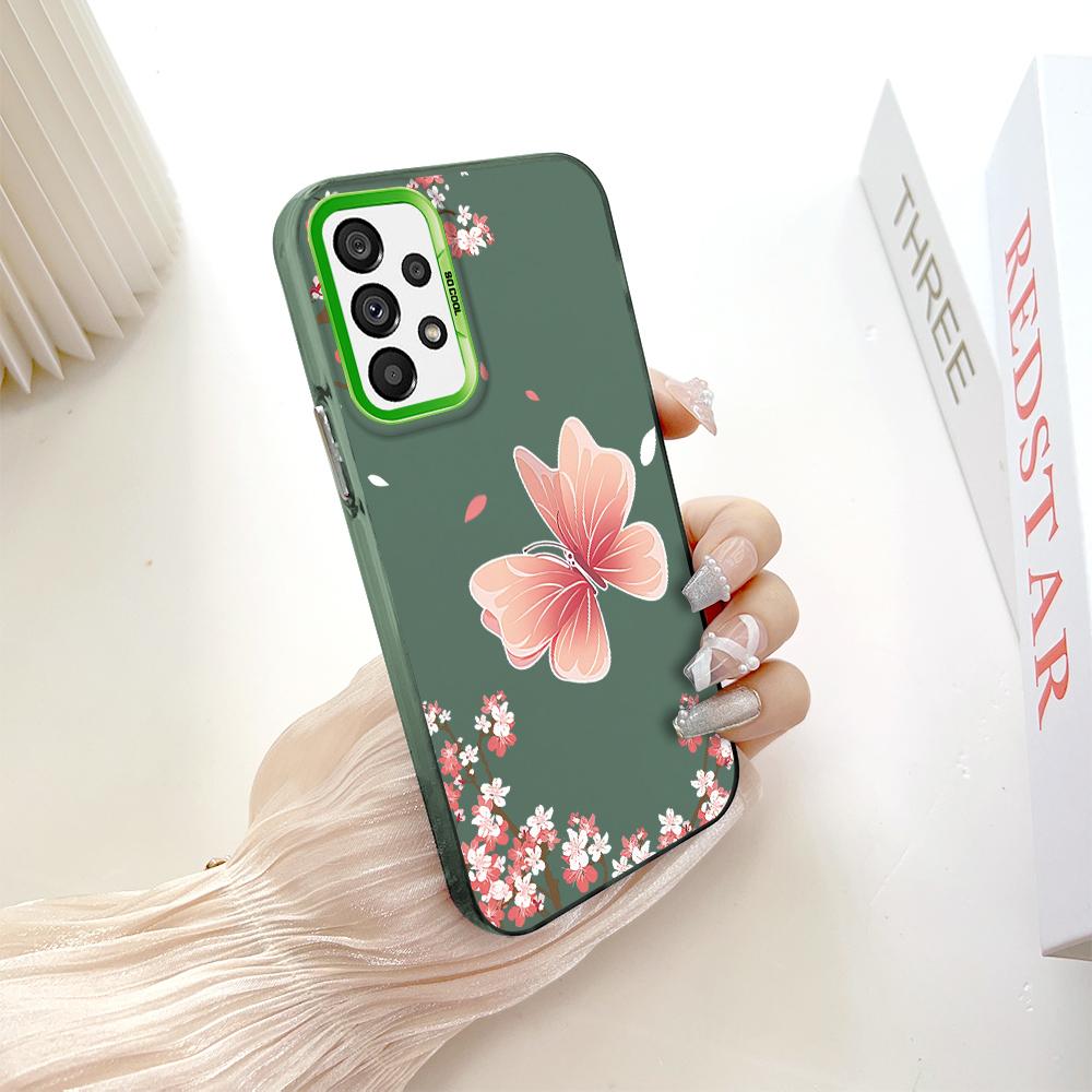 

Окрашенный узор, цветной серебристый, двухсторонний, жесткий, противоударный чехол для телефона Samsung Samsung S24 Ultra 5G зелёный