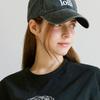 Slowlolli Lettering Print Ball Cap - Charcoal
