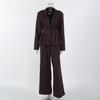 European and American Ins Aesthetic Deep V Low-cut Waist Suit Trousers Two < Unk > Piece Women Commuting Two-piece Set