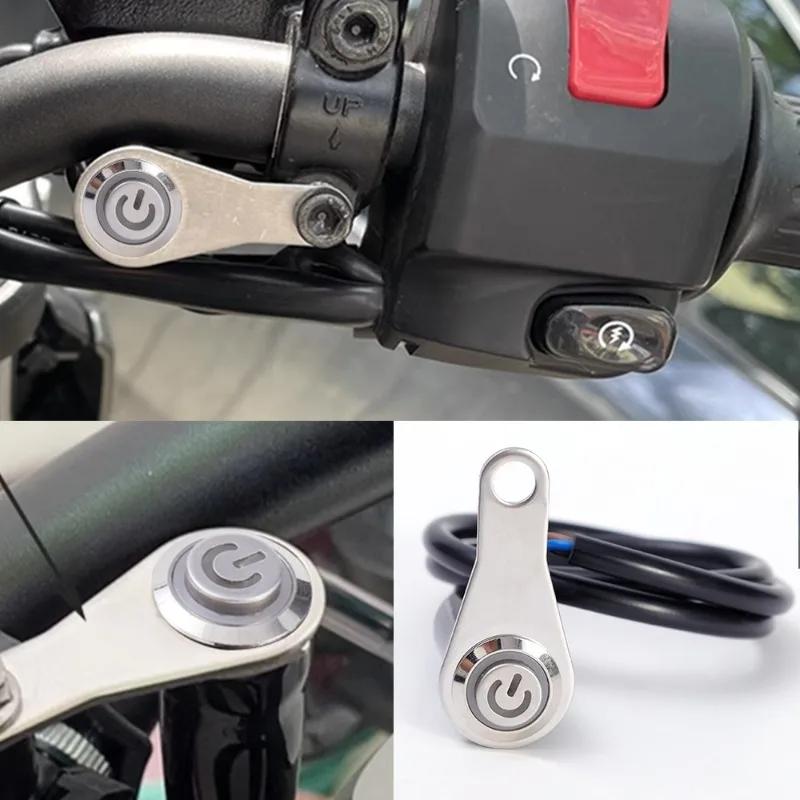 Motorcycle Indicator Light Switch Off-road Vehicle Modification Single Hole Stainless Steel ON-OFF Button for Horn Enginee Power