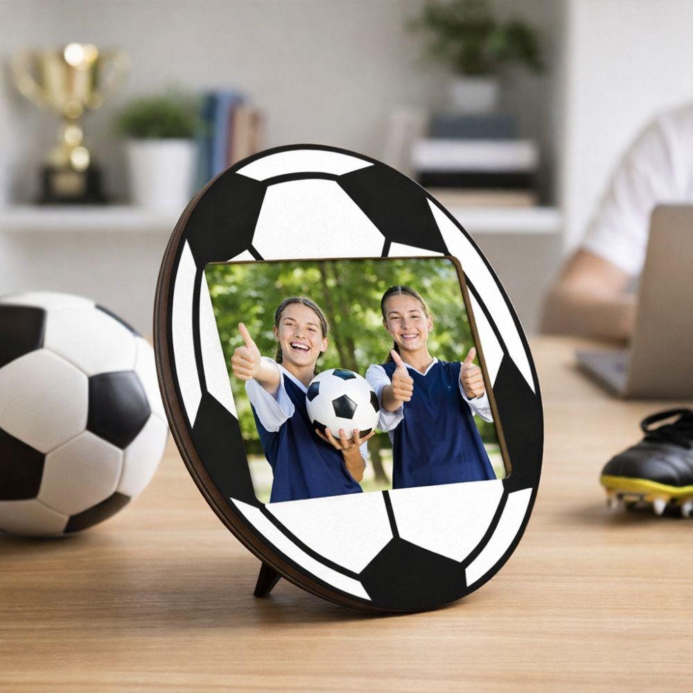 Wooden Sport Photo Frames Baseball Soccer Unique Football Picture Holders Handmade Sport Themed Art Display Rack Photo Decor