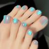 10Pcs/Box  Cat Eye Shining Diamond Toe False Nail Handmade Wearing Armor Short Press On Nails For Toes Faux