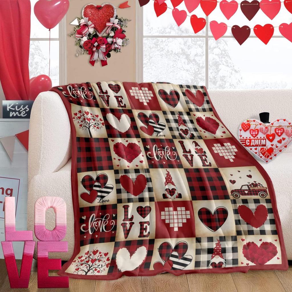 Weihnachts Karo Nikolaus Schneemann Rentier Überwurfdecke Festliches Design für Wohnzimmer Dekoration Geschenk für Sie FeiertagsStil