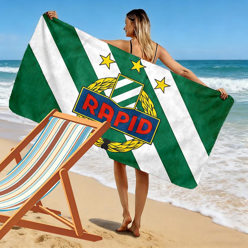 Rapid Vienna Print Beach Towel, Large Soft Quick Dry Towel for Beach Camping Swimming