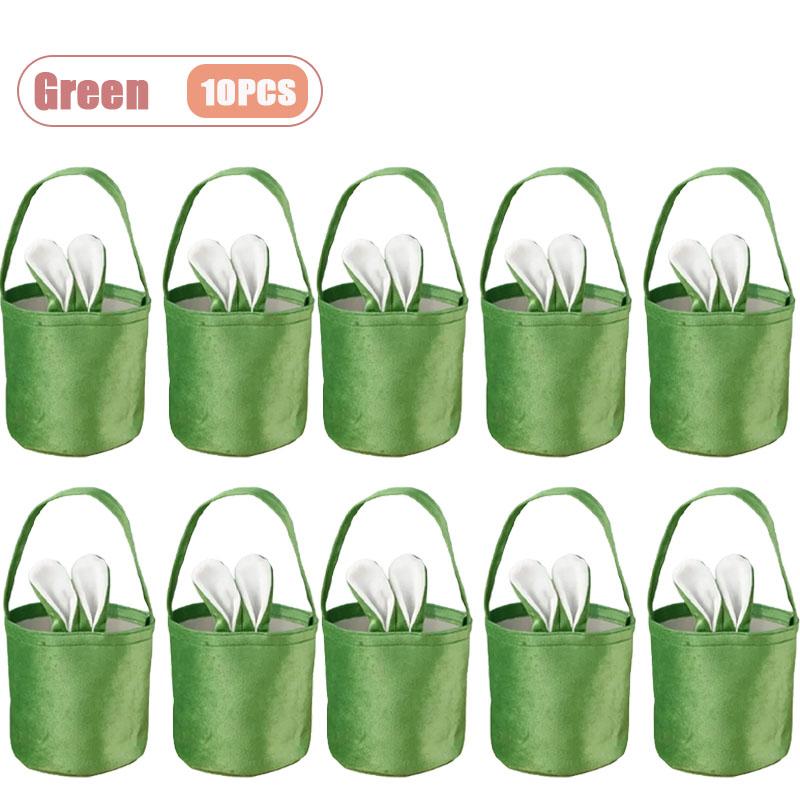 Easter Party Supplies Bunny Handbag Basket Gift Box Rabbit Ear Candy Container Spring Egg Hunt Celebration Durable Treat Holder