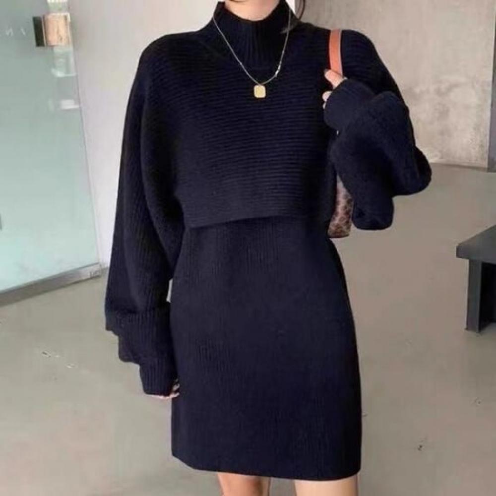 Navava Womens Knit Sweater Dress Two Piece Set Nk2534