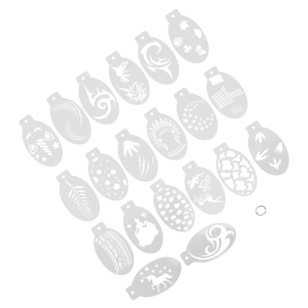 20 Pieces Face Body Painting Stencil Professional Makeup Body Art Painting Stencils for Holiday Halloween Makeup