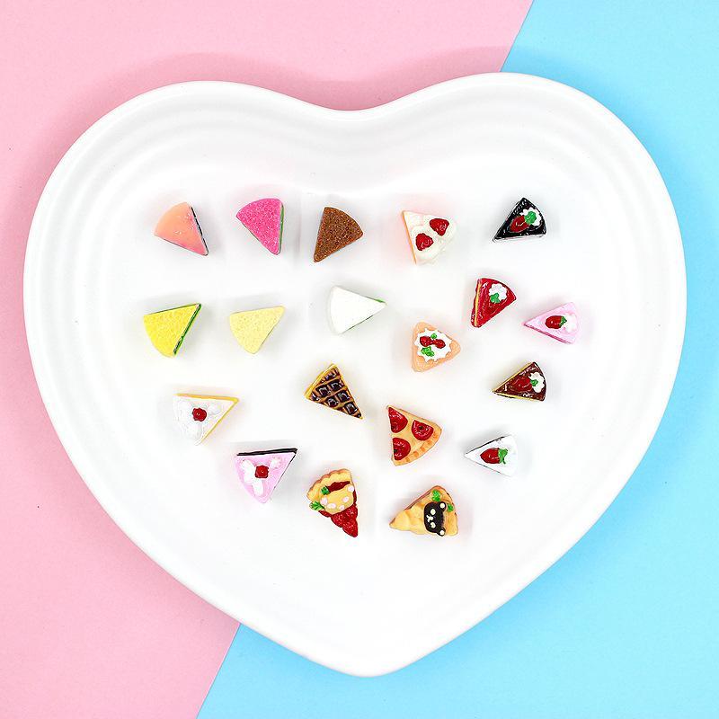 10Pcs Mini Resin Fake Cake Kawaii Simulation Food Miniatures for DIY Handmade Craft Home Decor Ornaments