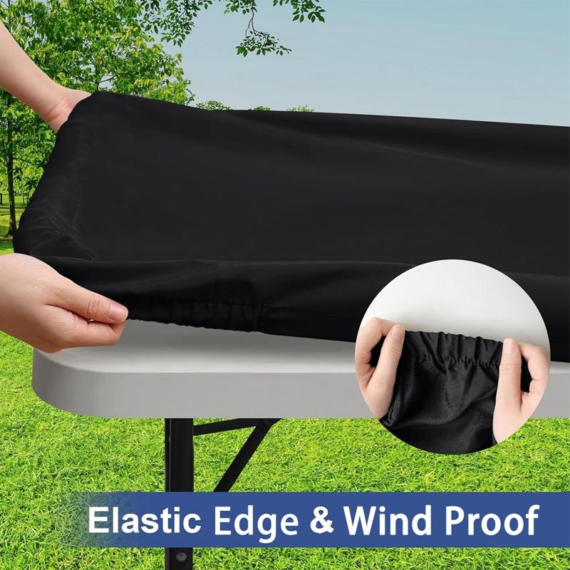Elastic Fitted Fabric Rectangle Table Cloth Folding Tables Washable Picnic Camping Indoor & Outdoor Table Slipcover
