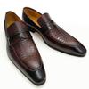Fashion Genuine Leather Shoes For Men Dress British Business Party Slip on Black Point Toe Fashion Casual Formal Suit Handmade Men Shoes