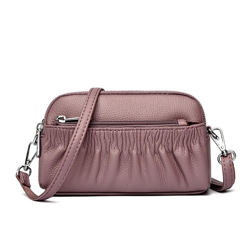 Women's bag new fashion shoulder crossbody clutch bag soft leather pleated retro cloud mother bag