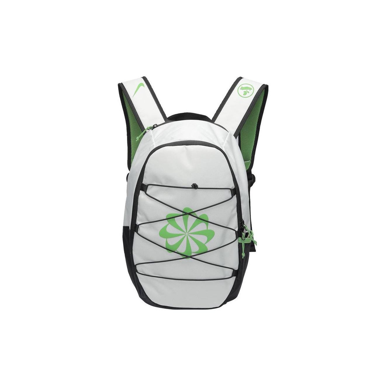 Nike Sports Leisure Logo Zipper Fabric Backpack Men Backpacks Gray Black FN0951020 Gray & Black