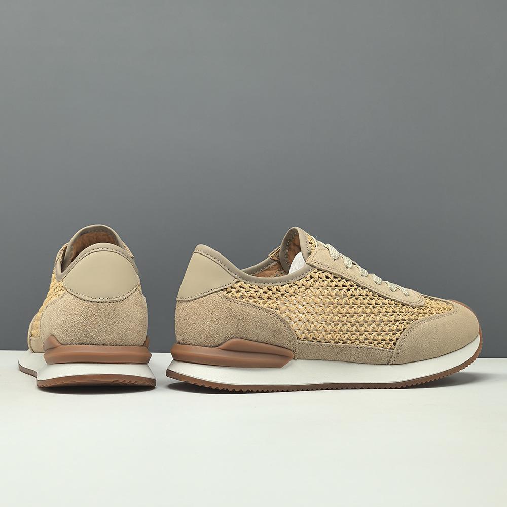Boys' White Board Shoes Men's Shoes Summer Hollow Breathable Men's Shoes Men's Casual Shoes