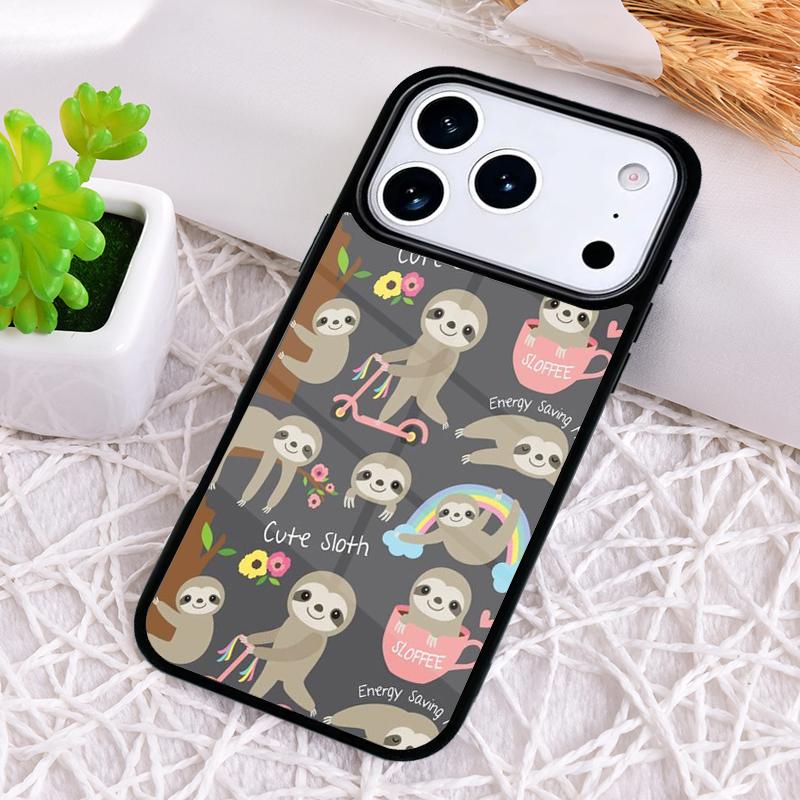 

Kawaii Cute Sloth Phone Case for iPhone 17 Air 16 15 11 12 14 13 Pro Max Shockproof Cover iPhone 11 Pro Max
