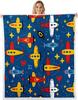 Colorful Airplane Blanket Soft Fleece Throw Kids Room Decor Aviation Theme Baby Gift Home Decoration