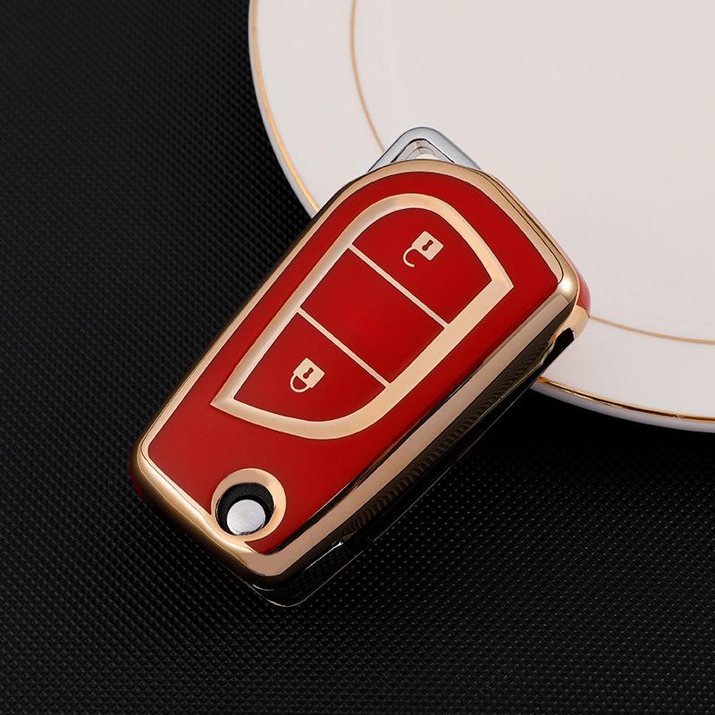 Full-Coverage Protective Case for Two-Button Toyota Keys, Fits Corolla, Highlander, Reiz, RAV4