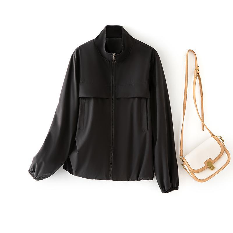 2025 Aurora Wind Casual Women's Petite Versatile Windbreaker Jacket - Spring/Autumn Solid Colors