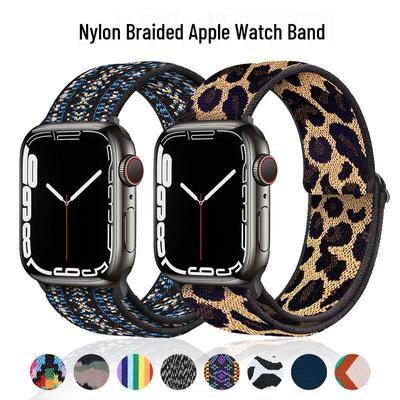 Elastický nylonový řemínek k hodinkám s plastovým rozhraním pro Apple Watch Series 5-8 & SE