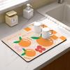 Summer Fruit Flower Kitchen Drainage Mat Retro Style Tableware Drying Mat Absorbent Meal Mat Drainage Tableware Mat Accessories