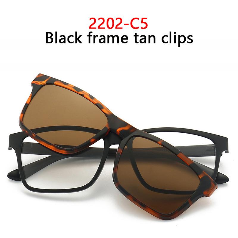 Magnetic Sunglasses Clip 6 in 1 Optical Glasses Frame Night Vision Multipurpose Eyeglasses Set for Women Men 2202 No Box