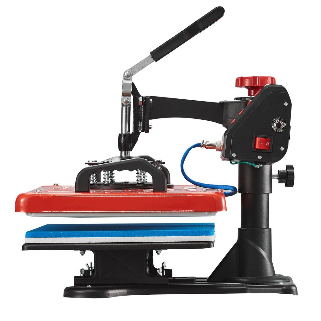 VEVOR Heat Press 30.5x38.1 Cm 10 In 1 Heat Press 1000W Heat Press Machine with 360 Degrees Rotation Swing Away Red Heat Press T-Shirt Sublimation