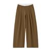 Womens Low-Waist Wide-Leg Trousers With Color-Block Detail Design Casual Chic Pants 2026 Fall