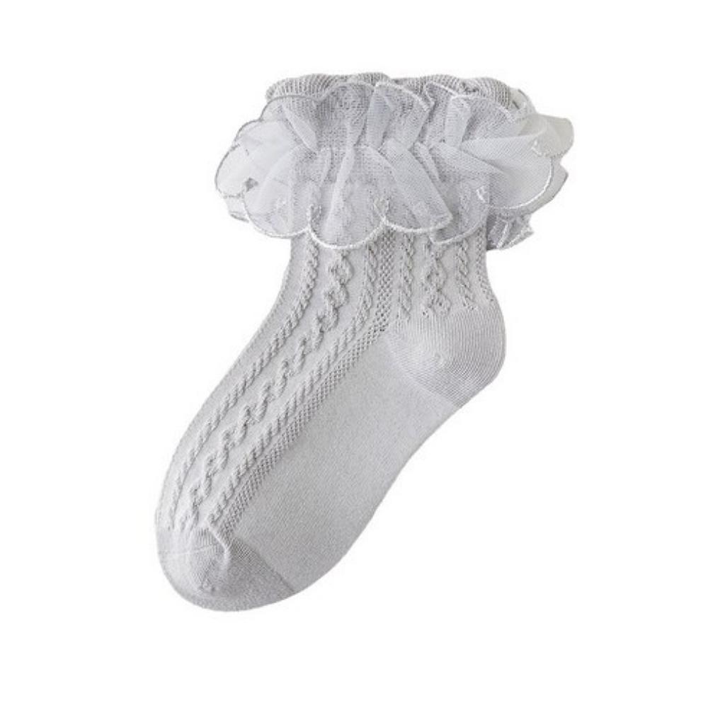 Carrot Carrot Girls Lace Frill Cotton Socks 6-Pair Set