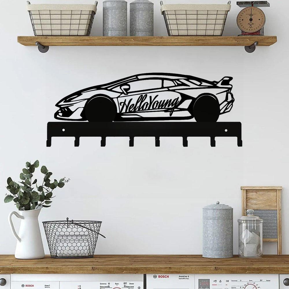 1 шт. гоночный автомобиль украшения металлический держатель для ключей настенное — фото 6